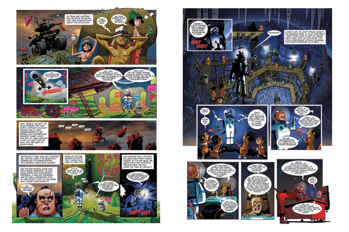 Tavole a colori di Tank Girl in Comics Report 1