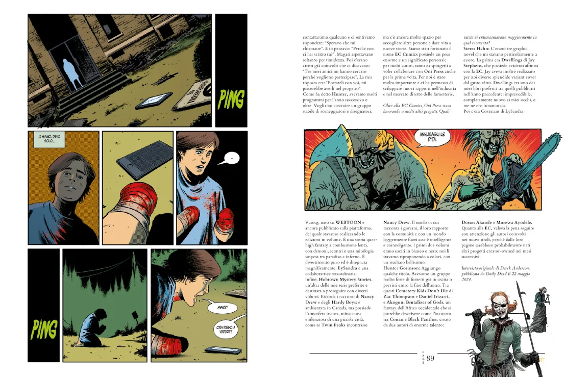 Tavole e articolo su Epitaphs from the Abyss della EC Comics in Comics Report 1