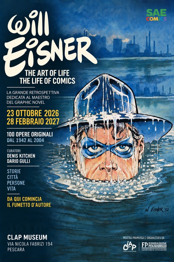 Locandina della mostra Will Eisner: The Art of Life, The Life of Comics al CLAP Museum di Pescara